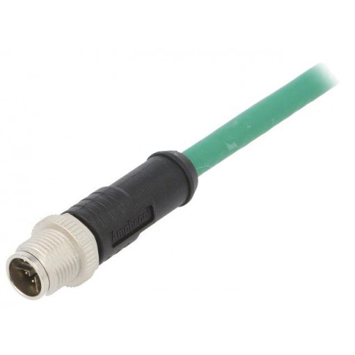 MSXS-08BMMM-SL7X02; Plug; M12; PIN: 8; male; X code-ProfiNET; 2m; IP67; 50V; 500mA; cables; AMPHENOL