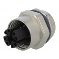 MSXS-08PFFP-SF7001; Socket; M12; PIN: 8; female; X code-ProfiNET; THT; IP67; Cat: 6a; AMPHENOL