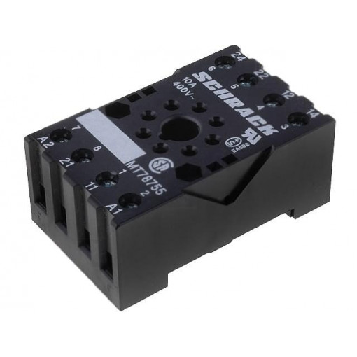 3-1415035-1; Socket; PIN: 8; 10A; 400VAC; H: 26mm; W: 38mm; Mounting: DIN; Series: MT; SCHRACK 3-1415035-1; Socket; PIN: 8; 10A; 400VAC; H: 26mm; W: 38mm; Mounting: DIN; Series: MT; SCHRACK