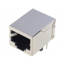 MTJ-88GX1-FSD; Socket; RJ45; PIN: 8; shielded; Layout: 8p8c; THT; angled 90°; ADAM TECH