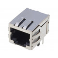 MTJ-88GX1-FSD-PG6; Socket; RJ45; PIN: 8; shielded,panel ground terminals; THT; ADAM TECH