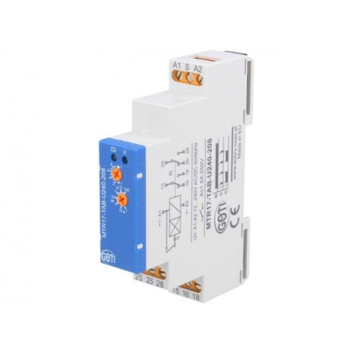 MTR17-TAB-U240-208; Timer; 1s÷100h; SPDT x2; 250VAC/8A; 12÷240VAC; 12÷240VDC; DIN; IP20; DOBRY CZAS