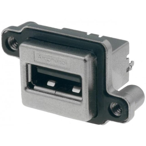 MUSB-A511-N0; Socket; USB A; MUSB; for panel mounting,screw; THT; straight; IP67; AMPHENOL