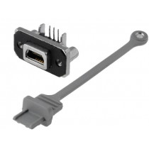 MUSBB15101; Socket; USB B mini; MUSB; for panel mounting,screw; THT; USB 2.0; AMPHENOL