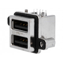 MUSB-C111-30; Socket; USB A; MUSB; on PCBs,for panel mounting,screw; THT; PIN: 8; AMPHENOL