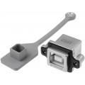MUSB-D111-M1; Socket; USB B; MUSB; for panel mounting,screw; THT; angled 90°; AMPHENOL