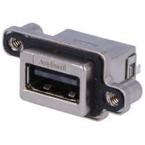 MUSBR-A511-40; Socket; USB A; MUSB; for panel mounting,screw; THT; straight; IP68; AMPHENOL