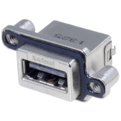 MUSBR-A511-R0; Socket; USB A; MUSB; for panel mounting,screw; THT; straight; IP68; AMPHENOL