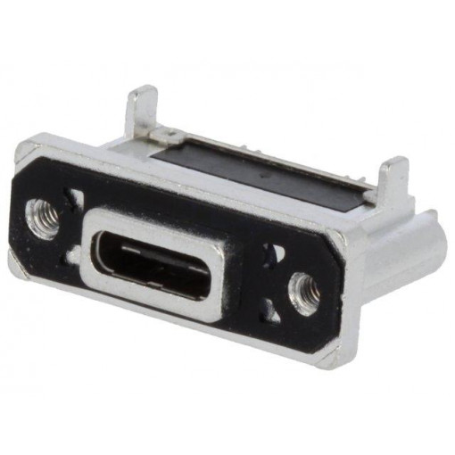 MUSBR-M5C1-30; Socket; USB C; THT; PIN: 24; straight; IP67; gold-plated; 5A; UNC2-56; AMPHENOL