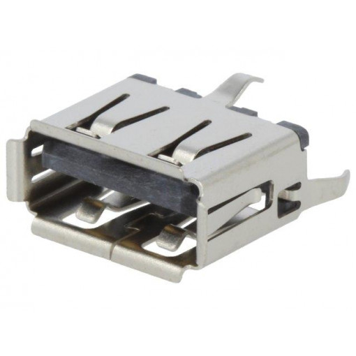 105057-0001; Socket; USB A; on PCBs; THT; PIN: 4; straight; USB 2.0; gold-plated; MOLEX