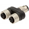 120068-0137; T adapter; M12 male,M12 female x2; A code-DeviceNet / CANopen; MOLEX