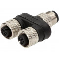 120068-5105; T adapter; M12 male,M12 female x2; A code-DeviceNet / CANopen; MOLEX