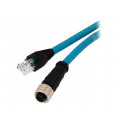 120108-0010; Adapter; RJ45 plug,M12 female; D code-Ethernet; PIN: 4; IP67; 1m; MOLEX