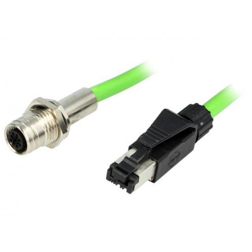 120108-0252; Adapter; RJ45 plug,M12 female socket; D code-Ethernet; PIN: 4; MOLEX 120108-0252; Adapter; RJ45 plug,M12 female socket; D code-Ethernet; PIN: 4; MOLEX