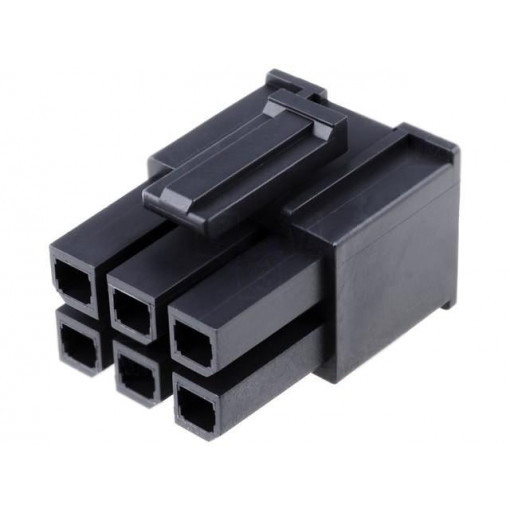 170001-0106; Plug; wire-board; female; Mega-Fit; 5.7mm; PIN: 6; Layout: 2x3; 23A; MOLEX