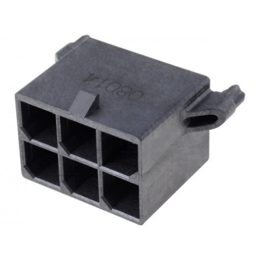 172065-0006; Socket; wire-board; male; Mega-Fit; 5.7mm; PIN: 6; Layout: 2x3; 23A; MOLEX