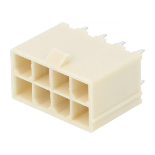 39-28-8080; Socket; wire-board; male; Mini-Fit Jr; 4.2mm; PIN: 8; THT; PCB snap; MOLEX