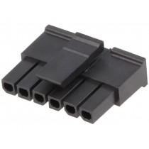 43645-0600; Plug; wire-board; female; Micro-Fit 3.0; 3mm; PIN: 6; w/o contacts; MOLEX