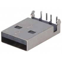 48037-0001; Plug; USB A; on PCBs; THT; PIN: 4; angled 90°; shielded; USB 2.0; MOLEX