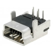 54819-0519; Socket; USB B mini; on PCBs; THT; PIN: 5; angled 90°; MOLEX