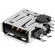 67329-8000; Socket; USB A; on PCBs; THT; PIN: 4; side,angled 90°; MOLEX