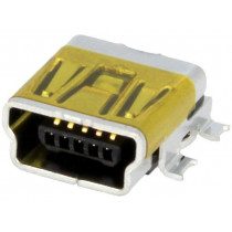 67503-1020; Socket; USB B mini; on PCBs; SMT; PIN: 5; horizontal; MOLEX