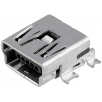 67503-1230; Socket; USB B mini; on PCBs; SMT; PIN: 5; horizontal; gold-plated; MOLEX