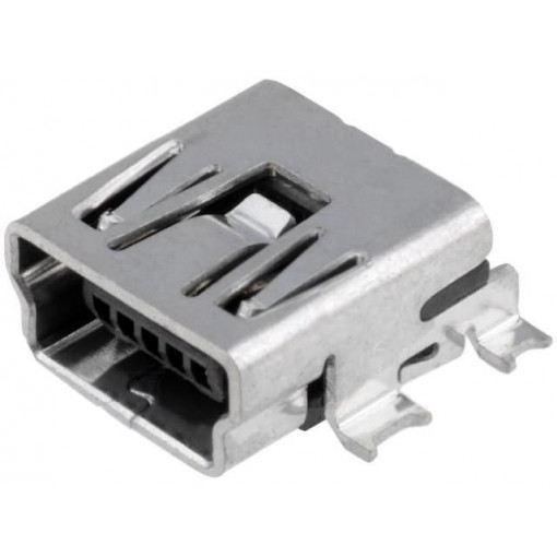67503-1230; Socket; USB B mini; on PCBs; SMT; PIN: 5; horizontal; gold-plated; MOLEX