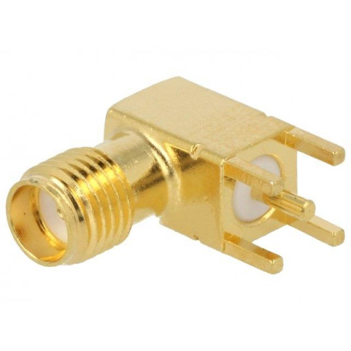73100-0114; Socket; SMA; female; angled 90°; 50Ω; THT; on PCBs; teflon; MOLEX