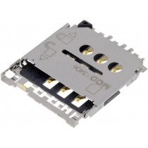 78800-0001; Connector: for cards; Micro SIM; shielded,push-push; SMT; PIN: 6; MOLEX