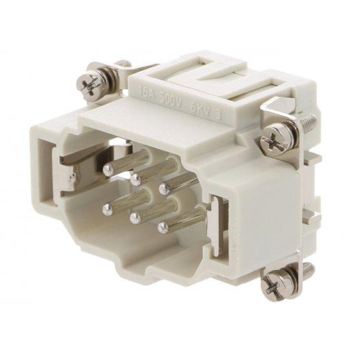 93601-0206; Connector: HDC; contact insert; male; S-EP; PIN: 6; 6+PE; size 6B; MOLEX