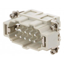 93601-0230; Connector: HDC; contact insert; male; S-EP; PIN: 10; 10+PE; size 10B; MOLEX