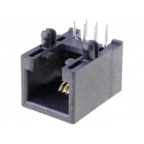 95501-2661; Socket; RJ12; PIN: 6; Cat: 3; low profile; Layout: 6p6c; THT; MOLEX