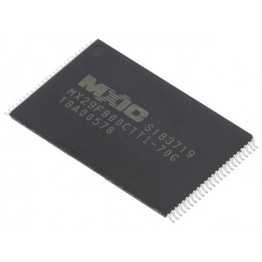 MX29F800CTTI-70G/TRAY; FLASH memory; 70ns; TSOP48 II; parallel; MACRONIX INTERNATIONAL MX29F800CTTI-70G/TRAY; FLASH memory; 70ns; TSOP48 II; parallel; MACRONIX INTERNATIONAL