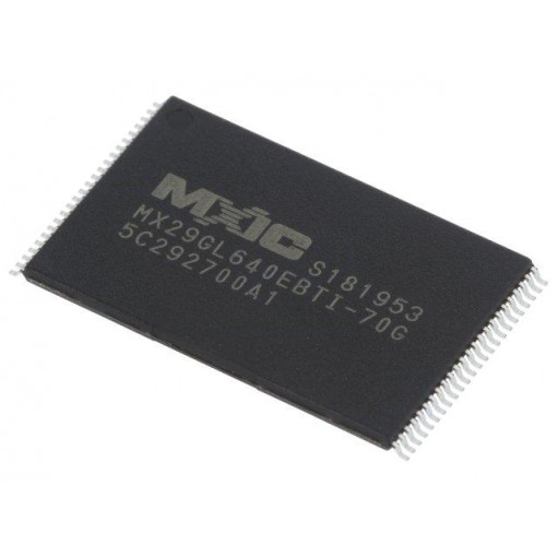 MX29GL640EBTI-70G/TRAY; FLASH memory; 70ns; TSOP48; parallel; MACRONIX INTERNATIONAL MX29GL640EBTI-70G/TRAY; FLASH memory; 70ns; TSOP48; parallel; MACRONIX INTERNATIONAL
