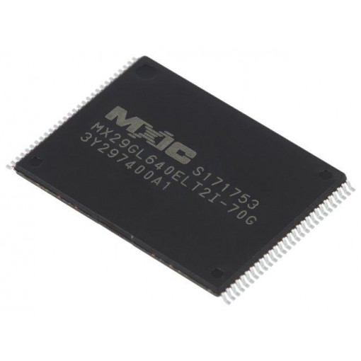 MX29GL640ELT2I-70G/TRAY; FLASH memory; 70ns; TSOP56; parallel; MACRONIX INTERNATIONAL MX29GL640ELT2I-70G/TRAY; FLASH memory; 70ns; TSOP56; parallel; MACRONIX INTERNATIONAL
