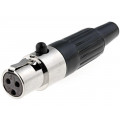 ; Plug; XLR mini; female; PIN: 3; for cable; soldering; straight; 