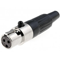 ; Plug; XLR mini; female; PIN: 3; for cable; soldering; straight; 