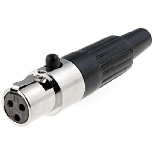 ; Plug; XLR mini; female; PIN: 3; for cable; soldering; straight; 