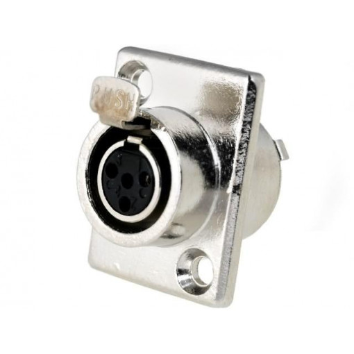 MXLR-4G-C; Socket; XLR mini; female; PIN: 4; soldering; Cutout: Ø15mm; NINIGI