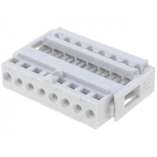 N1608; Plug; IDC; female; PIN: 8; IDC; THT; 2.54mm; tinned; Layout: 1x8; TOMIC