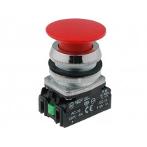 NEF30-DCXY; Switch: push-button; Stabl.pos: 1; NC + NO; 30mm; red; IP56; Pos: 2; PROMET NEF30-DCXY; Switch: push-button; Stabl.pos: 1; NC + NO; 30mm; red; IP56; Pos: 2; PROMET