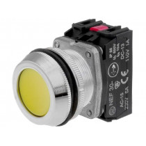NEF30-KGXY; Switch: push-button; Stabl.pos: 1; NC + NO; 30mm; yellow; IP56; PROMET