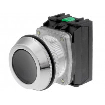 NEF30-KSXY; Switch: push-button; Stabl.pos: 1; NC + NO; 30mm; black; IP56; Pos: 2; PROMET