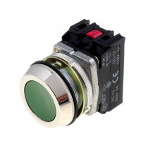 NEF30-K2XZ; Switch: push-button; Stabl.pos: 1; NO x2; 30mm; green; IP56; Pos: 2; PROMET