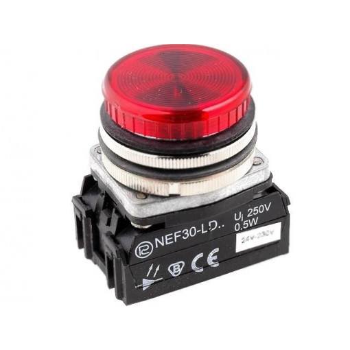 NEF30-LDC 24-230V AC/DC; Control lamp; 30mm; NEF30; -15÷30°C; Illumin: LED; Ø30.5mm; IP20; PROMET