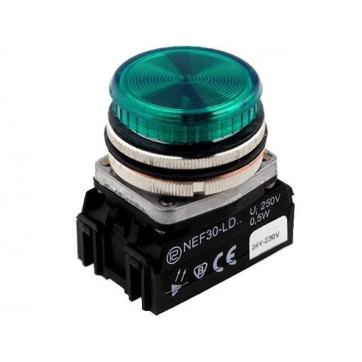 NEF30-LDZ 24-230V AC/DC; Control lamp; 30mm; NEF30; -15÷30°C; Illumin: LED; Ø30.5mm; IP20; PROMET