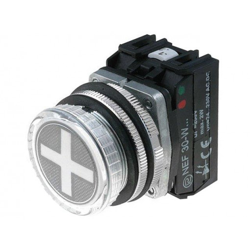 NEF30-WPCZ 24-230V AC/DC; Position indicator; 30mm; IP65; Colour: red/green; Kind: flat; PROMET