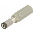 NES 1 GRAU; Plug; DC supply; female; 6/1,98mm; for cable; soldering; 3A; 34VDC; LUMBERG