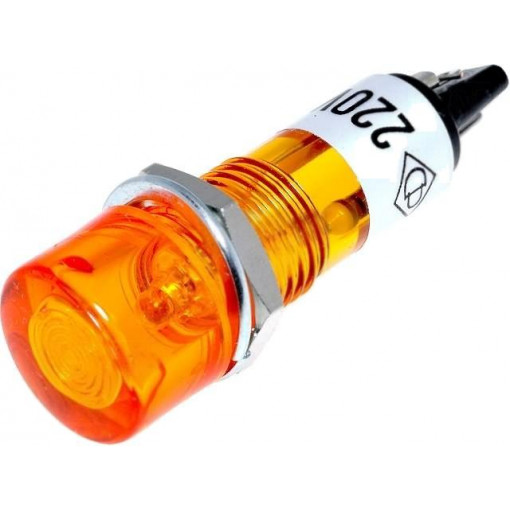 ; Indicator: with neon lamp; flat; orange; 230VAC; Cutout: Ø10mm; NINIGI ; Indicator: with neon lamp; flat; orange; 230VAC; Cutout: Ø10mm; NINIGI